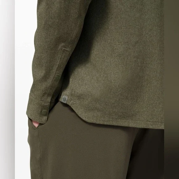 NWOT Lululemon Airing Easy Overshirt Heathered Medium Olive Size Large